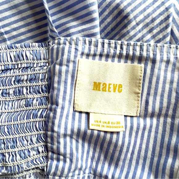 Anthropologie MAEVE Striped Knot Front Spaghetti Strap Top Blue White Size 4 - Picture 9 of 9